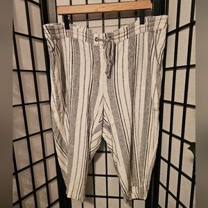 PER SE Linen‎ Beach Stripes Capris 1X women’s